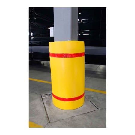 Innoplast, Inc 44"H x 60"W Soft Nylon Column Protector - Yellow Cover/Red Tapes CW-60-YR